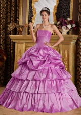 Strapless Beading Quinceneara Dresses with Pick-ups and Appliques