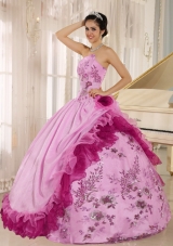 Discount 2014 Quinceanera Gowns with Applqiues and Hand Made Flowers