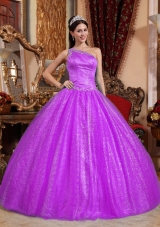 One Shoulder Tulle and Taffeta Beading Quinceanera Dress with Sequins
