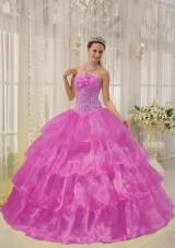 Strapless Organza Quinceanera Dresses with Layers and Appliques