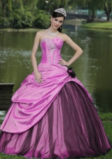 2014 New Style Sweetheart Taffeta Quinceanera Dress with Appliques