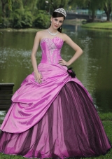 2014 New Style Sweetheart Taffeta Quinceanera Dress with Appliques