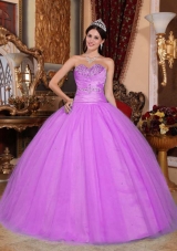 Ball Gown Sweetheart Lilac Quinceneara Dresses with Beading