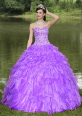 Sweetheart Beaded Drcorate Quinceanera Dress with Ruffled Layers