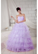 Sweetheart Organza Beading and Ruffled Layers Sweet Sixteen Dresses