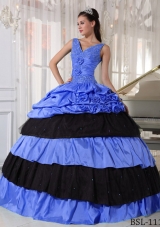 Fashionable Ball Gown V-neck Beading Quinceanera Dress For 2014