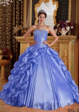 2014 Perfect Purple Puffy Sweetheart Emboridery and Beading Quinceanera Dress