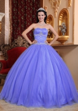 2014 Purple Ball Gown Sweetheart Quinceanera Dress with Beading and Appliques