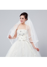 Graceful One-Tier Lace Edge Elbow Veils for Wedding Party