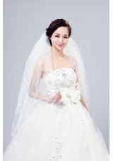 Three-Tier Finished Edge Angle Cut Bridal Veils