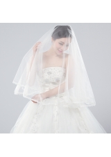 Two-Tier Tulle Bridal Veils with Ribbon Edge