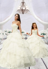 2015 Trendy Beading and Ruching Ivory Princesita Dress