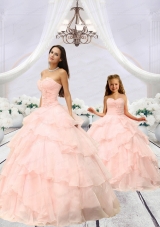 Fashionable Beading and Ruching Princesita Dress in Pink