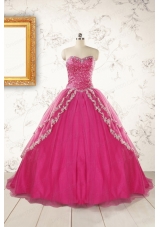 2015 Sweetheart Sweep Train Trendy Quinceanera Dresses with Sequins and Appliques