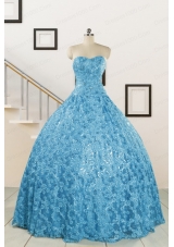 2015 Unique Sweetheart Ball Gown Quinceanera Dress in Baby Blue