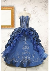 Classical Sweetheart Navy Blue Quinceanera Dresses with Beading