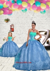 New Style Beading and Embroidery Princesita Dress in Aqua Blue for 2015 Spring