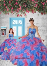 Most Popular Blue and Red Princesita Dress with Appliques and Ruffles for 2015