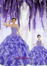 New Arrival Organza Purple Princesita Dress with Beading and Ruffles