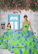 Remarkable Appliques and Ruffles Multi-color Princesita Dress