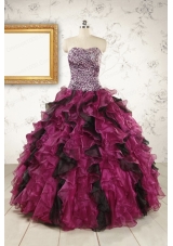 2015 New Style Sweetheart Ruffles Multi-color Quinceanera Dresses