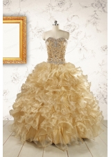 Luxurious Champagne Quinceanera Dresses with Beading
