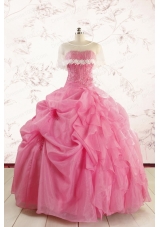 Perfect Rose Pink Quinceanera Gowns with Pick Ups for 2015