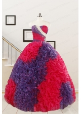 Wonderful Beading and Ruffles Multi-color Quinceanera Dresses