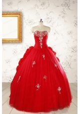 2015 Unique Sweetheart Quinceanera Dresses with Appliques