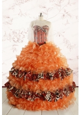 Beautiful Orange Quinceanera Dresses with Ruffles