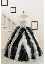 Discount Quinceanera Dress with Zebra and Ruffles