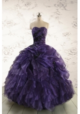 Elegant Sweetheart Appliques Purple Quinceanera Dress for 2015