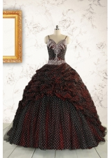 Wonderful Spaghetti Straps Appliques Sweet 15 Dresses in Burgundy