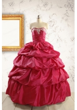 Appliques 2015 Hot Pink Quinceanera Dresses with Lace Up