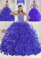 Hot Sale Sweetheart Brush Train Beaded Decorate Quinceanera Dresses in Sweet 16