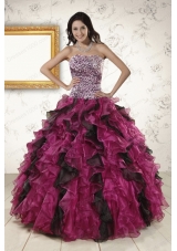 2015 Elegant Sweetheart Ruffles Quinceanera Dresses in Multi-color