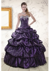 Fashionable Sweetheart Purple Sweet 15 Dresses with Appliques for 2015