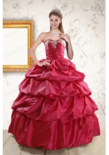 In Stock 2015 Hot Pink Quinceanera Dresses with Lace Up