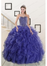 In Stock Pretty Sweetheart Purple Quinceanera Dresses with Beading and Ruffles