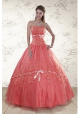 In Stock Sweetheart Appliques quinceanera dresses for 2015