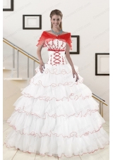 Pretty Ruffeld Layers 2015 Quinceanera Dresses with Strapless