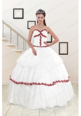 2015  Cheap Sweetheart Ball Gown Quinceanera Dresses with Appliques
