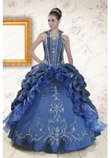 Cheap Sweetheart Navy Blue Quinceanera Dresses with Beading