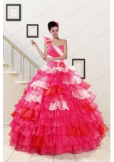 Most Popular One Shoulder Pretty Quinceanera Gowns in Multi Color