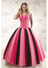 New Style Multi Color Sweet 15 Dresses with Beading for 2015