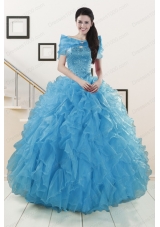 Most Popular Blue Quinceanera Gowns With Beading and Ruffles