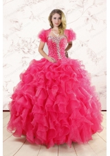 Most Popular Ruffles and Beaded Wonderful Quinceanera Gowns for 2015