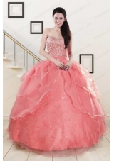 fashionable Sweetheart Beading Appliques Ball Gown Sweet 16 Dresses