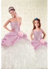 2015 Appliques and Ruffles Lilac Princesita Dress with Hand Made Flowers