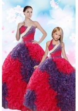 2015 Multi-color Ball Gown Beading and Ruffles Princesita Dress